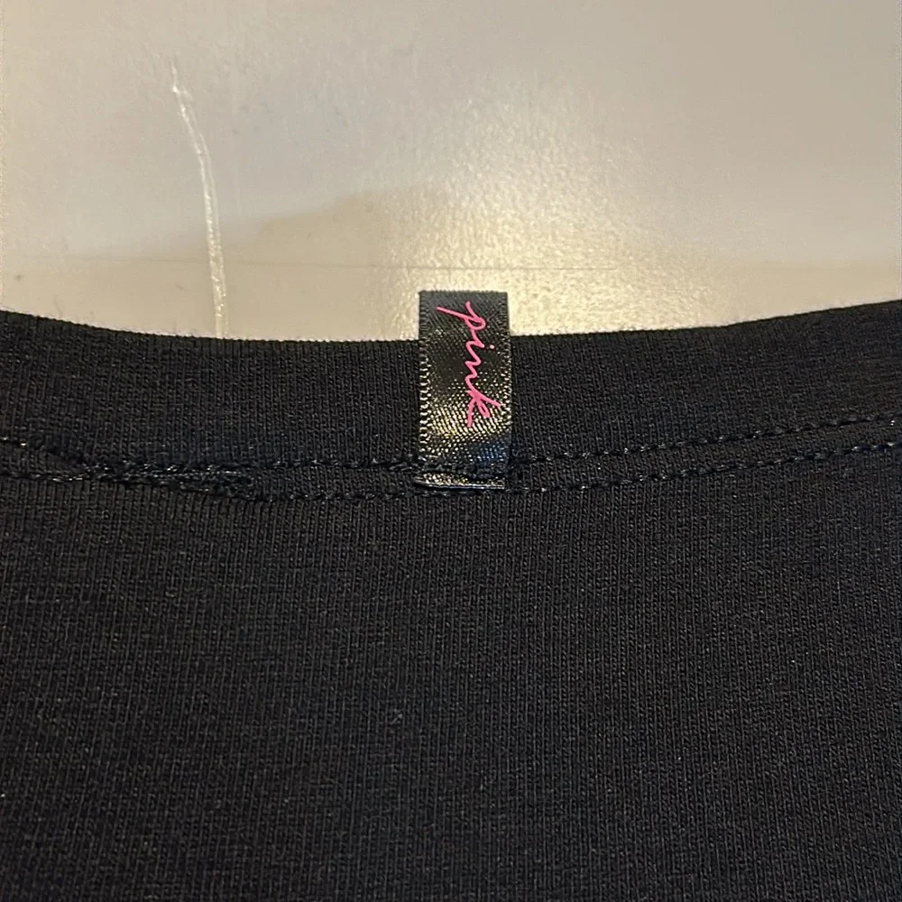 PINK Victoria’s Secret Shortie Black Panties with 2 large Pink Hearts Size L NWT - Picture 4 of 7